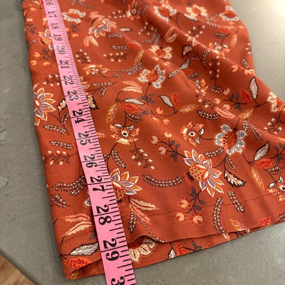 Coldwater Creek Women Plus 1X Terra Haven Pant Cinnamon Floral Pull On Wide Leg - Picture 4 of 11